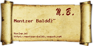 Mentzer Baldó névjegykártya